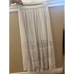 Abercrombie & Fitch White Tiered Lace Maxi Skirt - XS - Boho Cottagecore